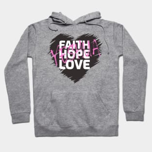 Faith Hope Love Yeshua Heart (Dark) Hoodie